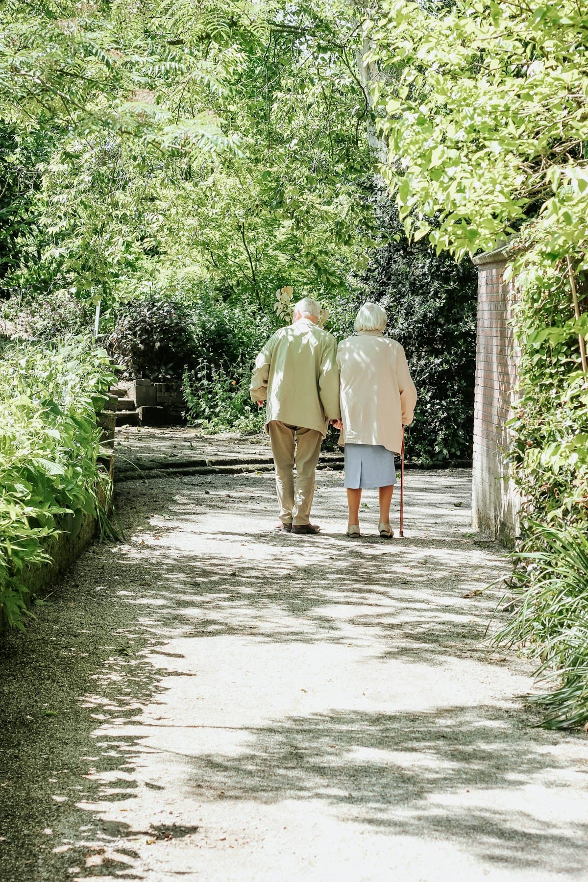 Couple walking outdoors